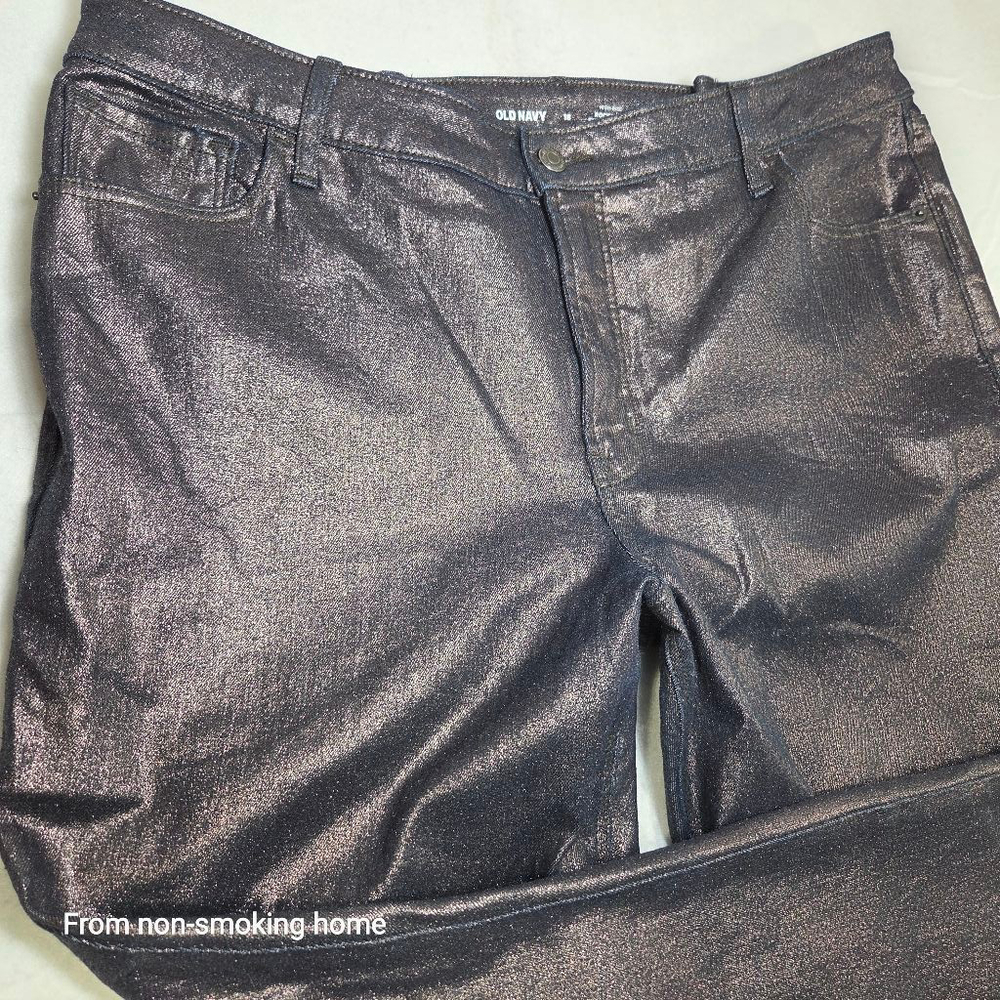 Women's Old Navy bronze/purple shimmer Skinny Jeans Size 18 - Picture 3 of 8